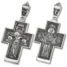 Крест православный Распятие с Предстоящими. Божия матерь Знамение.