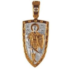 Образок серебряный с позолотой Архангел Михаил