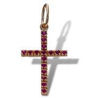 Крест золотой Страстной православный с фианитами