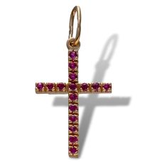 Крест золотой Страстной православный с фианитами